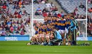 16 August 2015; Tipperary players take up their places for the team photograph. Electric Ireland GAA Hurling All-Ireland Minor Championship, Semi-Final, Tipperary v Dublin. Croke Park, Dublin. Picture credit: Ray McManus / SPORTSFILE