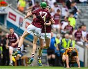 16 August 2015; Jack Kenny and Cianan Fahy, Galway, celebrate at the end of the game. Electric Ireland GAA Hurling All-Ireland Minor Championship, Semi-Final Replay, Kilkenny v Galway. Croke Park, Dublin. Picture credit: David Maher / SPORTSFILE