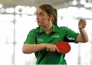 16 August 2015; Amanda Taylor, Bunnindden, Co. Sligo, in action during the U16 and O13 Girls Table Tennis. HSE National Community Games Festival, Weekend 1. Athlone IT, Athlone, Co. Westmeath. Picture credit: Seb Daly / SPORTSFILE