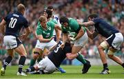 15 August 2015; Mike Ross, Ireland, is tackled by Jon Welsh, 3, and Jim Hamilton, Scotland. Rugby World Cup Warm-Up Match. Ireland v Scotland. Aviva Stadium, Lansdowne Road, Dublin. Picture credit: Stephen McCarthy / SPORTSFILE