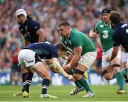15 August 2015; Dave Kilcoyne, Ireland, is tackled by Henry Pyrgos, Scotland. Rugby World Cup Warm-Up Match. Ireland v Scotland. Aviva Stadium, Lansdowne Road, Dublin. Picture credit: Stephen McCarthy / SPORTSFILE
