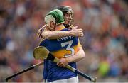 16 August 2015; Emmet Moloney, left, and Kevin Hassett, Tipperary, celebrate after the game. Electric Ireland GAA Hurling All-Ireland Minor Championship, Semi-Final, Tipperary v Dublin. Croke Park, Dublin. Picture credit: Dáire Brennan / SPORTSFILE