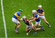 16 August 2015; Daithí Burke, Galway, in action against Tipperary players, left to right, James Woodlock, Niall O'Meara, and Brendan Maher. GAA Hurling All-Ireland Senior Championship, Semi-Final, Tipperary v Galway. Croke Park, Dublin. Picture credit: Dáire Brennan / SPORTSFILE