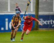 16 August 2015; Edwina Keane, Kilkenny, is challenged by Briege Corkery, Cork. Liberty Insurance All Ireland Senior Camogie Championship, Semi-Final, Cork v Kilkenny. Walsh Park, Waterford. Picture credit: Sam Barnes / SPORTSFILE