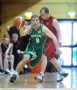 24 January 2009; Mindaugus Kurcenkovas, An Cearnog Nua, Moycullen, dribbles past Michael Broderick, Team Garvey's St Mary's. Men's Senior Cup Final, Team Garvey's St Mary's, Castleisland, Co. Kerry v An Cearnog Nua, Moycullen, Co. Galway, National Basketball Arena, Tallaght. Picture credit: Brendan Moran / SPORTSFILE