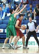 24 January 2009; John Galvin, Team Garvey's St Mary's, in action against Cian Nihill, An Cearnog Nua, Moycullen. Men's Senior Cup Final, Team Garvey's St Mary's, Castleisland, Co. Kerry v An Cearnog Nua, Moycullen, Co. Galway, National Basketball Arena, Tallaght, Co. Dublin. Picture credit: Brendan Moran / SPORTSFILE