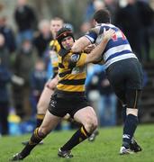 24 January 2009; Shane Monahan, Blackrock, is tackled by Clem Casey, Young Munster. AIB League Division 1, Blackrock v Young Munster, Stradbrook Road, Blackrock, Dublin. Photo by Sportsfile
