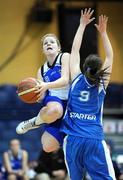 24 January 2009; Emily O'Callaghan, Glanmire, leaps high for the lay-up against Tracey Power, Waterford Wildcats. Women's U20 National Cup Final, Glanmire, Cork v Waterford Wildcats, Waterford, National Basketball Arena, Tallaght. Picture credit: Brendan Moran / SPORTSFILE
