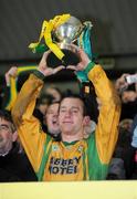 24 January 2009; Donegal captain Barry Monaghan lifts the Gaelic Life Dr McKenna cup. Gaelic Life Dr. McKenna Cup Final, Donegal v Queens. Healy Park, Omagh, Co. Tyrone. Picture credit: Oliver McVeigh / SPORTSFILE