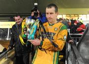 24 January 2009; Donegal captain Barry Monaghan with  the Gaelic Life Dr McKenna cup. Gaelic Life Dr. McKenna Cup Final, Donegal v Queens. Healy Park, Omagh, Co. Tyrone. Picture credit: Oliver McVeigh / SPORTSFILE