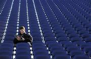 25 January 2009; Leinster supporter Ronan Egan, from Portobello, Dublin, reads the match programme ahead of the game. Heineken Cup, Pool 2, Round 6, Leinster v Edinburgh, RDS, Dublin. Picture credit: Diarmuid Greene / SPORTSFILE