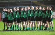 24 January 2009; The Queens team stand for the National Anthem. Gaelic Life Dr. McKenna Cup Final, Donegal v Queens. Healy Park, Omagh, Co. Tyrone. Picture credit: Oliver McVeigh / SPORTSFILE