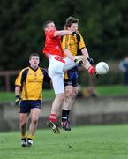 25 January 2009; Kevin Reilly, DCU, in action against Ronan Carroll, Louth. O'Byrne Cup Final, Louth v DCU, O'Raghallaighs GAA Ground, Drogheda, Co. Louth. Photo by Sportsfile