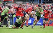 25 January 2009; Paul O'Connell, Munster, is tackled by Nick Adams, Montauban. Heineken Cup, Pool 1, Round 6, Montauban v Munster, Parc de Sapiac, Montauban, France. Picture credit: Matt Browne / SPORTSFILE