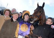 25 January 2009; Jockey Ruby Walsh with Brave Inca and members of the Novices Syndicate after winning the Toshiba Irish Champion Hurdle. Leopardstown Racecourse, Leopardstown, Co. Dublin. Picture credit: Brian Lawless / SPORTSFILE
