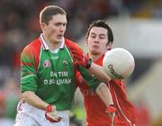 25 January 2009; Padraig King, St Michael's/Foilmore, in action against Proinsias O'Kane, Trillick. AIB GAA Football All-Ireland Intermediate Club Championship Semi-Final, St Michael's/Foilmore, Kerry, v Trillick, Tyrone. O'Moore Park, Portlaoise, Co. Laois. Picture credit: Stephen McCarthy / SPORTSFILE