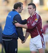 25 January 2009; Roscommon manager Fergal O'Donnell shakes hand with Galway's Padraic Joyce after the match. FBD League Final, Galway v Roscommon, Tuam Stadium, Tuam, Co. Galway. Picture credit: Ray Ryan / SPORTSFILE