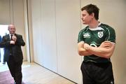 28 January 2009; Ireland captain Brian O'Driscoll with head coach Declan Kidney at the RBS Six Nations launch. The Hurlingham Club, London. Picture credit: David Maher / SPORTSFILE
