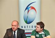 28 January 2009; Ireland captain Brian O'Driscoll with head coach Declan Kidney at the RBS Six Nations launch. The Hurlingham Club, London. Picture credit: David Maher / SPORTSFILE