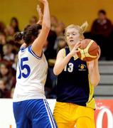 26 January 2009; Claire Hulgraine, St. Mary’s, in action against Eimear Gill, Malahide Community School. Basketball Ireland Schools Cup Finals, Girls U19 B Final, Malahide Community School, Dublin v St. Mary’s, Naas, Kildare, National Basketball Arena, Tallaght. Picture credit: Pat Murphy / SPORTSFILE