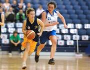 26 January 2009; Caroline Hill, St. Mary’s, in action against Niamh McEvoy, Malahide Community School. Basketball Ireland Schools Cup Finals, Girls U19 B Final, Malahide Community School, Dublin v St. Mary’s, Naas, Kildare, National Basketball Arena, Tallaght. Picture credit: Pat Murphy / SPORTSFILE