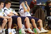 26 January 2009; Barry Webb, right, St. Nathy’s, reacts during the final minute of the game. Basketball Ireland Schools Cup Finals, Boys U16 B Final, Colaiste an Spioraid Naoimh, Bishopstown, Cork v St. Nathy’s, Ballaghadereen, Co Roscommon, National Basketball Arena, Tallaght, Co. Dublin. Picture credit: Pat Murphy / SPORTSFILE