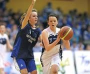 26 January 2009; Megan O'Brien, Euerka Kells, in action against Lorna Ahern, Gael Cholaiste Mhuire. Basketball Ireland Schools Cup Finals, Girls U16 B Final, Euerka Kells, Meath v Gael Cholaiste Mhuire, Cork, National Basketball Arena, Tallaght, Co. Dublin. Photo by Sportsfile