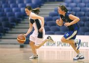 26 January 2009; Kellie Allen, Euerka Kells, in action against Amy Waters, Gael Cholaiste Mhuire. Basketball Ireland Schools Cup Finals, Girls U16 B Final, Euerka Kells, Meath v Gael Cholaiste Mhuire, Cork, National Basketball Arena, Tallaght, Co. Dublin. Photo by Sportsfile