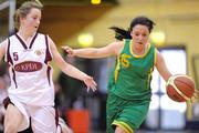 27 January 2009; Nicole Kelly, Clonaslee Vocational School, in action against Maura Flanagan, Hazelwood College. Girls U19 C Final, Hazelwood College, Limerick v Clonaslee Vocational School, Co. Laois, National Basketball Arena, Tallaght, Co. Dublin. Photo by Sportsfile