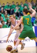 27 January 2009; Celia Cremin, Hazelwood College, in action against Siobhan Conroy, Clonaslee Vocational School. Girls U19 C Final, Hazelwood College, Limerick v Clonaslee Vocational School, Co. Laois, National Basketball Arena, Tallaght, Co. Dublin. Photo by Sportsfile
