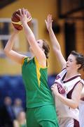 27 January 2009; Ciara O'Donovan, Clonaslee Vocational School, in action against Vicky Harnett, Hazelwood College. Girls U19 C Final, Hazelwood College, Limerick v Clonaslee Vocational School, Co. Laois, National Basketball Arena, Tallaght, Co. Dublin. Photo by Sportsfile