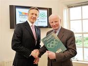 27 January 2009; The Olympic Council of Ireland has signed a major co-operation agreement with the Romanian Olympic Committee covering a wide range of of topics including sport exchanges, athlete training, coaching and sports medicine. The agreement is the first to be concluded by the OCI as part of it's intensive preparations for the London 2012 Olympic Games. Mr. Hickey commented:  'We expect this initiative to prove highly beneficial to Ireland's Olympic challengers as they prepare for London 2012. It allows us to provide an expanded, athlete-focused service in advance of what will be a 'home' Olympics for the Irish team. At the agreement signing are Octavian Morariu, left, President of the Romanian Olympic and Sports Committee with Patrick Hickey, President of the Olympic Council of Ireland. Olympic House, Harbour Road, Howth, Co. Dublin. Picture credit: Brendan Moran / SPORTSFILE