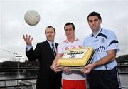 27 January 2009; At the launch of the Setanta Sports Allianz National League coverage is Setanta Sports Ireland CEO Niall Cogley, left, with Tyrone footballer Brian McGuigan and Dublin’s David Henry. Dublin v Tyrone will be broadcast live on Setanta Ireland at 7.30pm on Saturday January 31st. Setanta's coverage of this game will include all the colour and excitement of the firework celebrations which will mark 125 years of the GAA. Clarion Hotel, IFSC, Dublin. Picture credit: Brian Lawless / SPORTSFILE