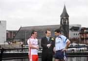 27 January 2009; At the launch of the Setanta Sports Allianz National League coverage is Setanta Sports Ireland CEO Niall Cogley with Tyrone footballer Brian McGuigan, left, and Dublin’s David Henry. Dublin v Tyrone will be broadcast live on Setanta Ireland at 7.30pm on Saturday January 31st. Setanta's coverage of this game will include all the colour and excitement of the firework celebrations which will mark 125 years of the GAA. Clarion Hotel, IFSC, Picture credit: Brian Lawless / SPORTSFILE