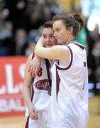 27 January 2009; Dejected Hazelwood College players Vicky Harnett, left, and Aoife Leahy, at the end of the game. Girls U19 C Final, Hazelwood College, Limerick v Clonaslee Vocational School, Co. Laois, National Basketball Arena, Tallaght, Co. Dublin. Photo by Sportsfile