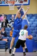 27 January 2009; Ryan Hasson, St. Joseph's, in action against Neil McCarthy, St. Mary’s, Rathmines. Boys U19 C Final, St. Mary’s, Rathmines, Dublin v St. Joseph’s, Derry, National Basketball Arena, Tallaght, Co. Dublin. Photo by Sportsfile