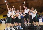 27 January 2009; St. Joseph’s celebrate with the cup at the end of the game. Boys U19 C Final, St. Mary’s, Rathmines, Dublin v St. Joseph’s, Derry, National Basketball Arena, Tallaght, Co. Dublin. Photo by Sportsfile