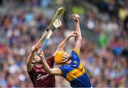 16 August 2015; Seamus Callanan, Tipperary, in action against Padraig Mannion, Galway. GAA Hurling All-Ireland Senior Championship, Semi-Final, Tipperary v Galway. Croke Park, Dublin. Picture credit: David Maher / SPORTSFILE