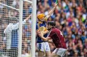 16 August 2015; Padraig Mannion, Galway, remonstrates with the umpire, after he signaled for a 65 for Tipperary, only for referee Barry Kelly to over rule and judge it as a wide. GAA Hurling All-Ireland Senior Championship, Semi-Final, Tipperary v Galway. Croke Park, Dublin. Picture credit: David Maher / SPORTSFILE