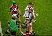 16 August 2015; Galway sub goalkeeper James Skehill lifts goalkeeper Colm Callanan in celebration after the game. GAA Hurling All-Ireland Senior Championship, Semi-Final, Tipperary v Galway. Croke Park, Dublin. Picture credit: Dáire Brennan / SPORTSFILE