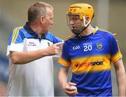 16 August 2015; Tipperary manager Eamon O'Shea in conversation with Lar Corbett on the sideline. GAA Hurling All-Ireland Senior Championship, Semi-Final, Tipperary v Galway. Croke Park, Dublin. Picture credit: Piaras Ó Mídheach / SPORTSFILE