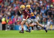 16 August 2015; Andrew Kelly, Ballintotas NS, Castlemartyr, Cork, representing Galway, in action against James Corcoran, St. Colmcilles Templemore, Tipperary, during the Cumann na mBunscol INTO Respect Exhibition Go Games 2015 at Tipperary v Galway - GAA Hurling All-Ireland Senior Championship Semi-Final. Croke Park, Dublin. Picture credit: Ray McManus / SPORTSFILE