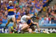 16 August 2015; Séamus Callanan, Tipperary, is fouled for a penalty by John Hanbury, Galway. GAA Hurling All-Ireland Senior Championship, Semi-Final, Tipperary v Galway. Croke Park, Dublin. Picture credit: Piaras Ó Mídheach / SPORTSFILE