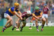 16 August 2015; Andrew Smith, Galway, in action against Kieran Bergin, left, and James Woodlock, Tipperary. GAA Hurling All-Ireland Senior Championship, Semi-Final, Tipperary v Galway. Croke Park, Dublin. Picture credit: Piaras Ó Mídheach / SPORTSFILE