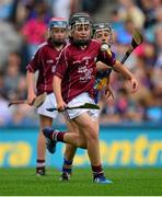 16 August 2015; Colin Kelly, from Sixmilebridge NS, Clare, representing Galway, in action against Aidan Connor, Ballybrown NS, Clarina, Limerick, representing Tipperary, during the the Cumann na mBunscol INTO Respect Exhibition Go Games 2015 at Tipperary v Galway - GAA Hurling All-Ireland Senior Championship Semi-Final. Croke Park, Dublin. Picture credit: Piaras Ó Mídheach / SPORTSFILE