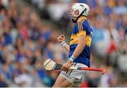 16 August 2015; Tommy Nolan, Tipperary, celebrates after scoring his side's second goal. Electric Ireland GAA Hurling All-Ireland Minor Championship, Semi-Final, Tipperary v Dublin. Croke Park, Dublin. Picture credit: Dáire Brennan / SPORTSFILE