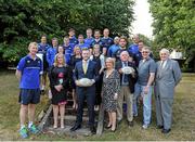 17 August 2015; Leinster Rugby today announced The Alzheimer Society of Ireland and Cardiac Risk in the Young as their charity partners for 2015/16 after a public tender process involving 63 submissions. At the announcement it was also announced that Joe Walsh Tours, the official travel partner of Leinster Rugby, has provided both charities with 14 seats to the first away Guinness PRO12 game against Edinburgh to raise awareness and funds for both causes. At the announcement in Leinster Rugby head office were Leinster interim head coach Leo Cullen along with Leinster players and staff with representatives from Cardiac Risk in the Young and The Alzheimer Society of Ireland. Leinster Rugby, Newstead Building A, UCD, Belfield, Dublin 4. Picture credit: Dáire Brennan / SPORTSFILE