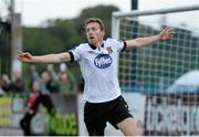 17 August 2015; David McMillan, Dundalk, celebrates after scoring his side's second goal. SSE Airtricity League Premier Division, Dundalk v St Patrick's Athletic. Oriel Park, Dundalk, Co. Louth. Picture credit: Oliver McVeigh / SPORTSFILE