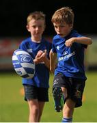 18 August 2015; Leinster rugby players Aaron Dundon and James Tracy visited the Bank of Ireland Summer Camp in North Kildare RFC  for a Q&A session, autograph signings, and a few games on the pitch. North Kildare RFC, Kilcock, Co. Kildare. Picture credit: Seb Daly / SPORTSFILE