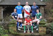 28 January 2009; Ireland captain Brian O'Driscoll, with captains, Sergio Parisse, Italy, Steve Borthwick, England, Lionel Nattet, France, Mike Blair, Scotland, and Ryan Jones, Wales, at the RBS Six Nations launch. The Hurlingham Club, London. Picture credit: David Maher / SPORTSFILE